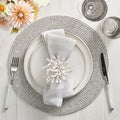 Watercolor Stripe Napkin in White & Gray