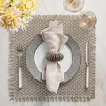 Fringe Placemat in Gold & Silver