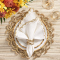 Arches Napkin in White & Gold