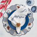 Ming Border Napkin in White & Navy