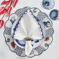 Arches Napkin in White & Blue