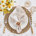 Watercolor Stripe Napkin in White & Natural