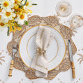 Flora Napkin Ring in Blush & Gold, Set of 4