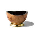 Burl Veneer Accent Bowl (Brass Base)