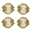 Oasis Coasters in Ivory, Green & Gold