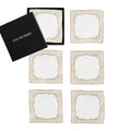 Frame Cocktail Napkins in White, Gold & Silver