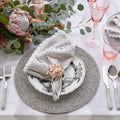 Shell Edge Napkin in Gray & White