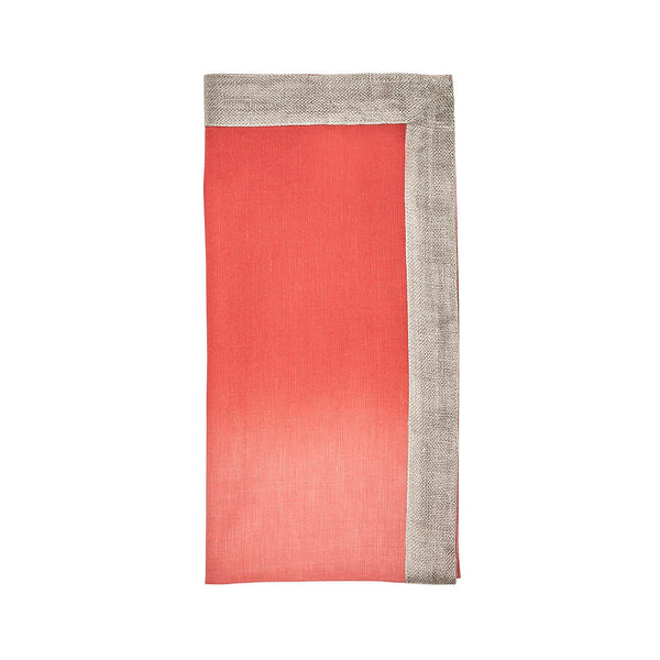 Dip Dye Napkin in Coral & Salmon