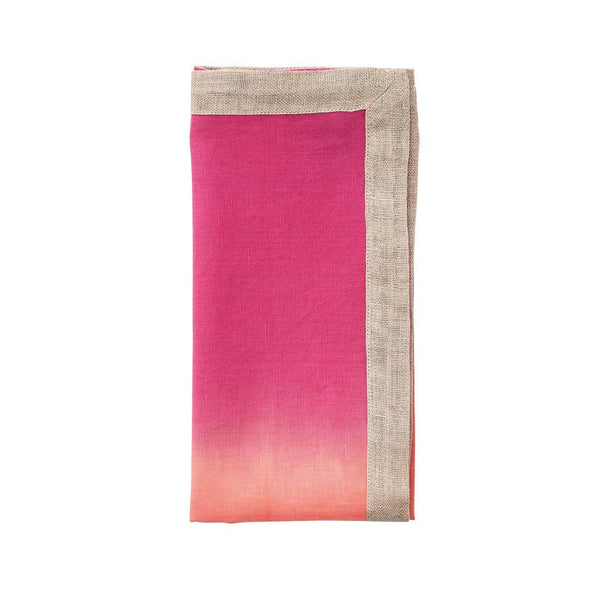 Dip Dye Napkin in Fuchsia and Orange