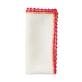 KNOTTED EDGE NAPKIN IN WHITE, PINK & ORANGE - Pioneer Linens