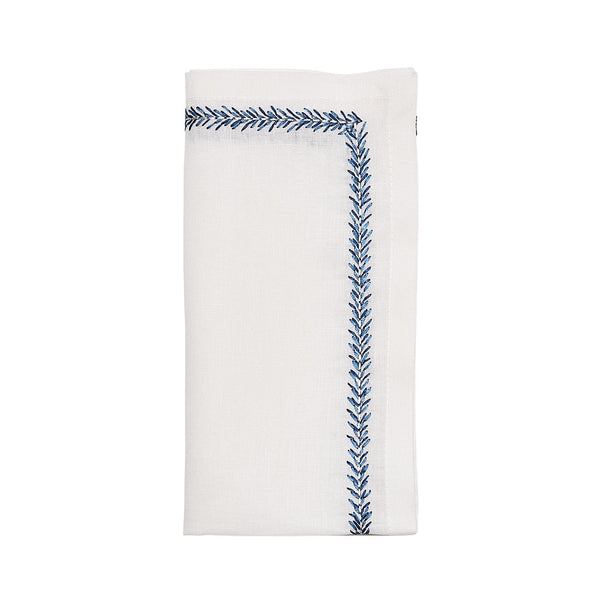 Jardin Napkins in White and Blue