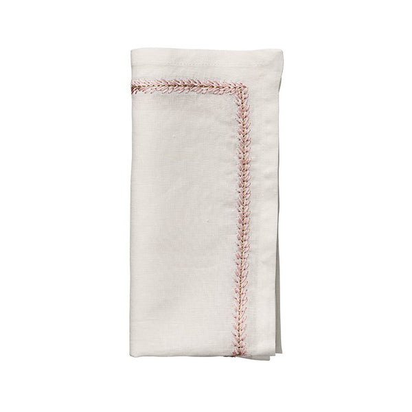 Jardin Napkins in White & Blush