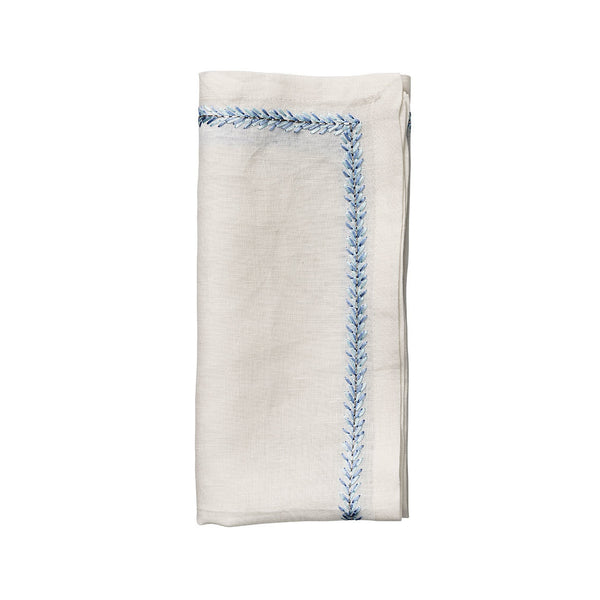 Jardin Napkins in White & Periwinkle