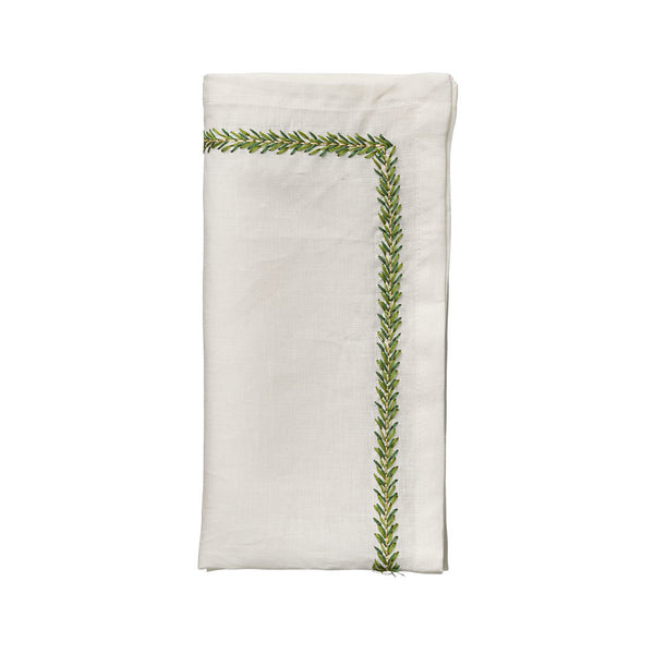 Jardin Napkins in White & Green