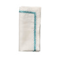 Jardin Napkins in White & Turquoise - Pioneer Linens