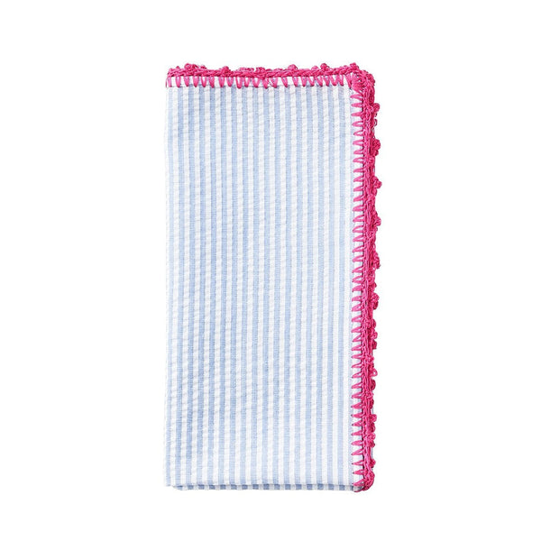 Seersucker Napkin in Periwinkle & Pink