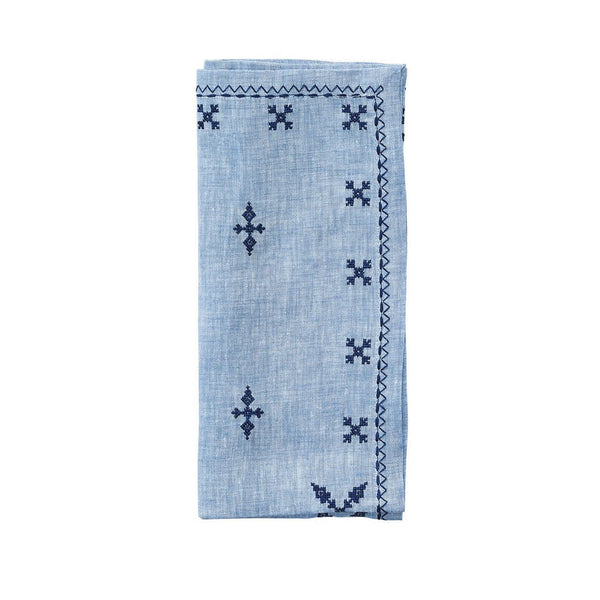 Fez Napkin in Periwinkle & Navy