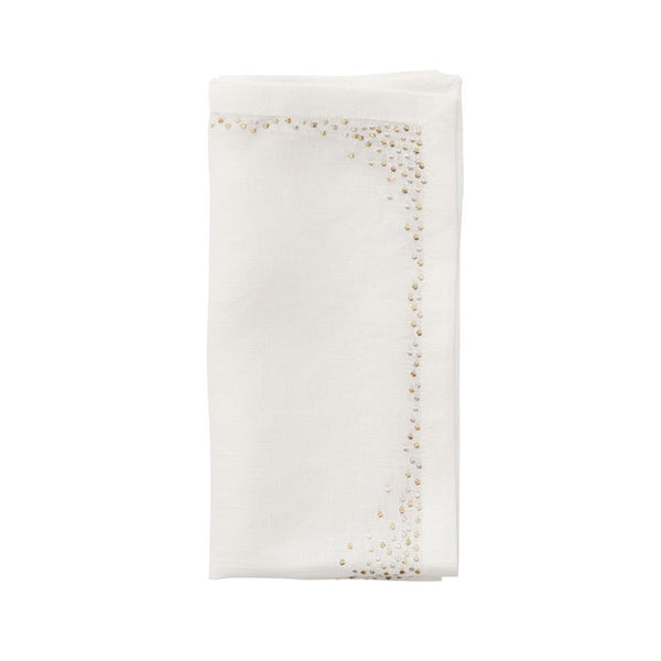 Pin Dot Napkin in White & Gold & Silver