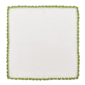 Shell Edge Napkin in White & Green