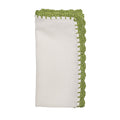 Shell Edge Napkin in White & Green