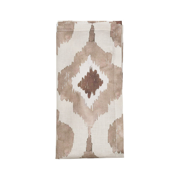 Watercolor Ikat Napkin in Taupe