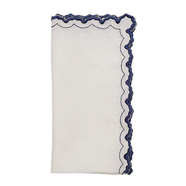 Arches Napkin in White & Blue