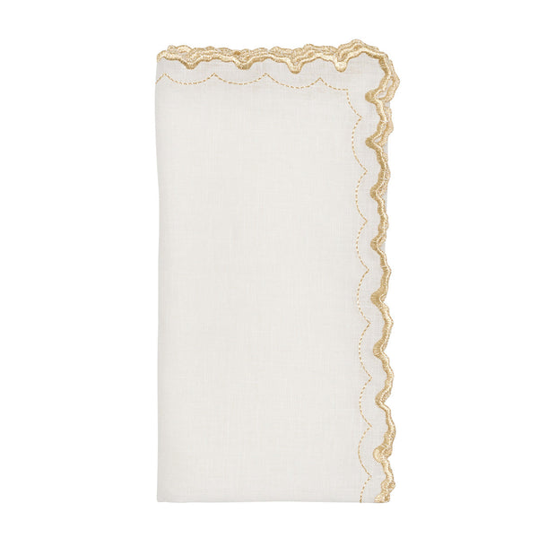 Arches Napkin in White & Gold