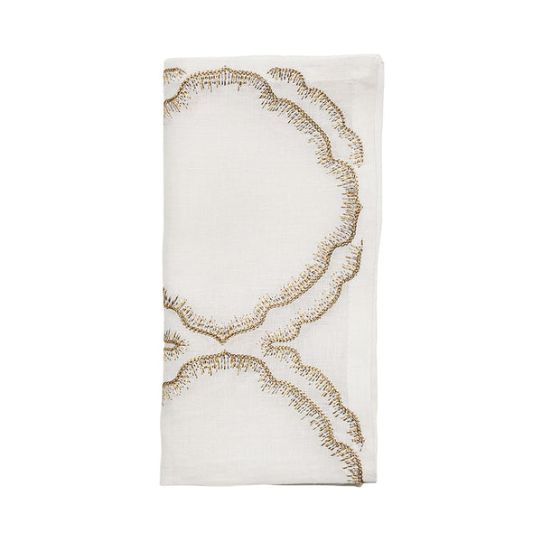 Daydream Napkin in White, Gold & Silver