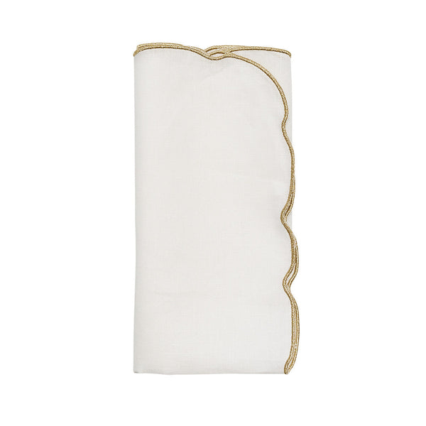 Luminance Napkin in White & Gold