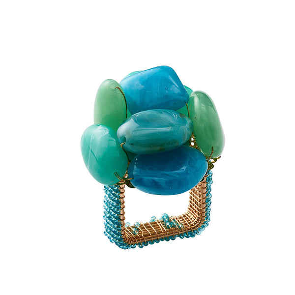 Sea Stone Napkin Ring in Seafoam