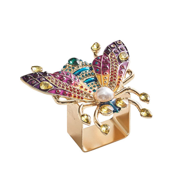 Glam Fly  Napkin Rings in Multi