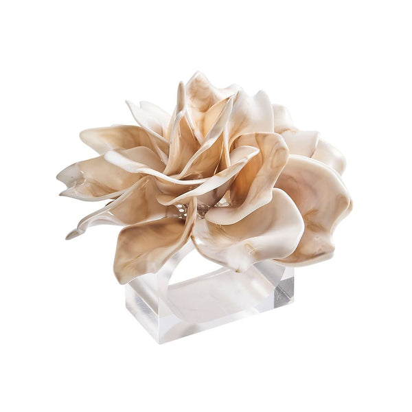 Dahlia Napkin Rings in Ivory