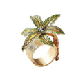 Palm Coast Napkin Ring in Green & Gold, Set of 4 in a Gift Box by Kim Seybert