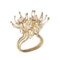 Flora Napkin Ring in Blush & Gold, Set of 4