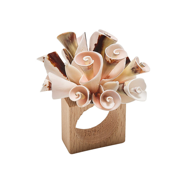 Seashell Burst Napkin Ring in Ivory & Natural