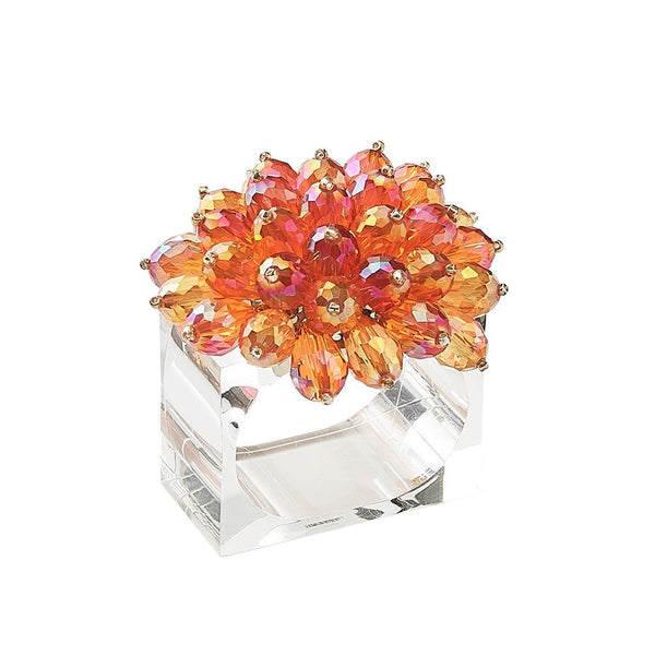 Zinnia Napkin Ring in Pink & Orange