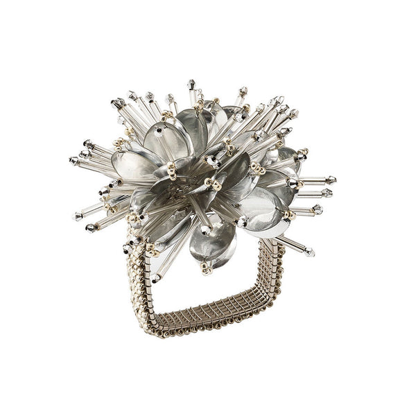 STARBURST NAPKIN RING IN SILVER