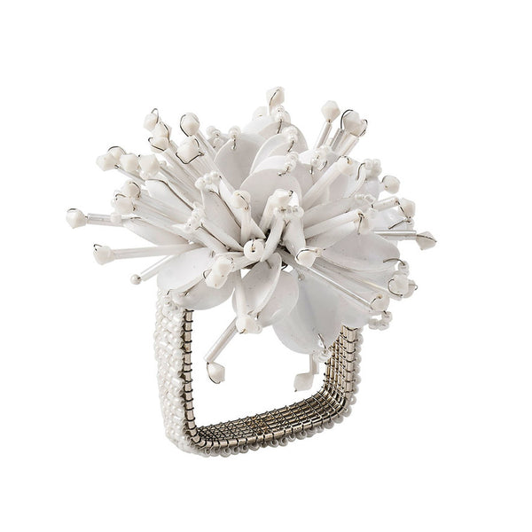 STARBURST NAPKIN RING IN WHITE