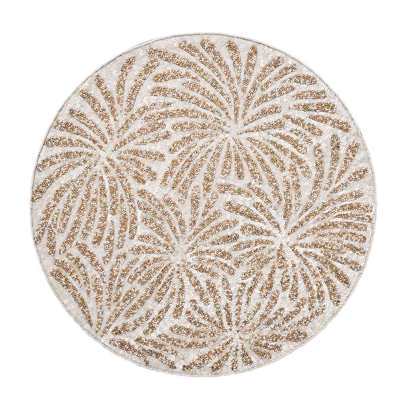 Fireworks Placemat in White, Gold & Silver