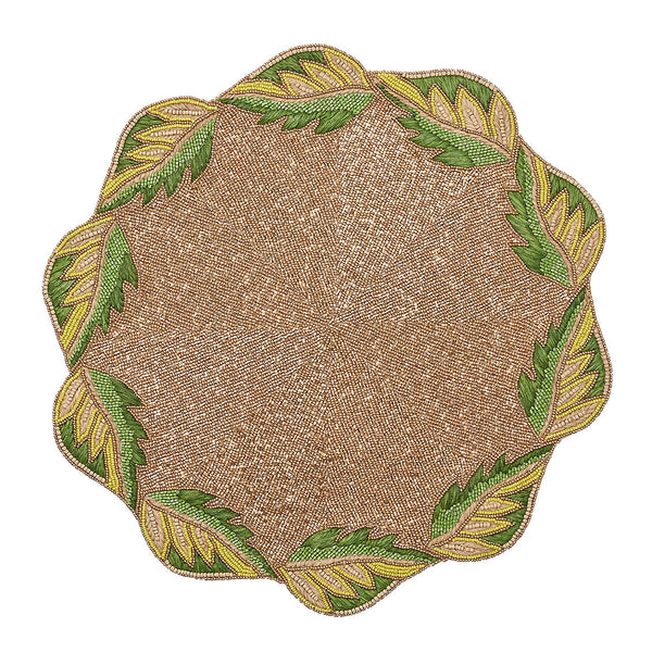 Winding Vines Placemat in Green & Gold