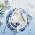 Dip Dye Tablecloth in White & Periwinkle - Pioneer Linens