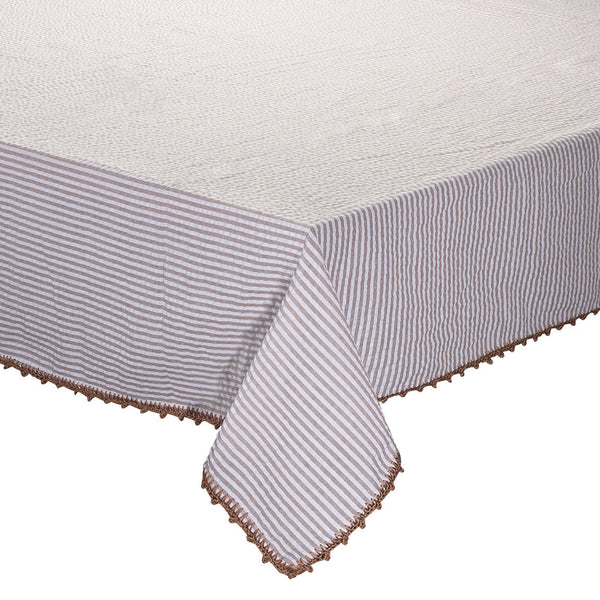 Seersucker Tablecloth in Natural