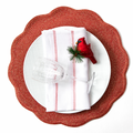 Round Scallop Glimmer and Shimmer Placemats - Pioneer Linens