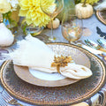 Fringe Napkin in White & Gold