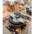 FLARE NAPKIN RING IN GOLD & BLACK - Pioneer Linens