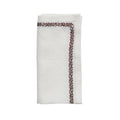 Jardin Napkins in White Red - Pioneer Linens